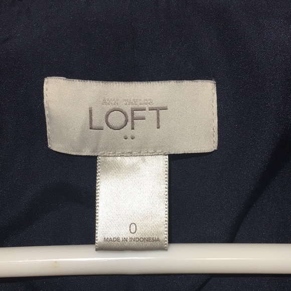 Ann Taylor loft blue bottom jacket 0 button - Picture 2 of 6